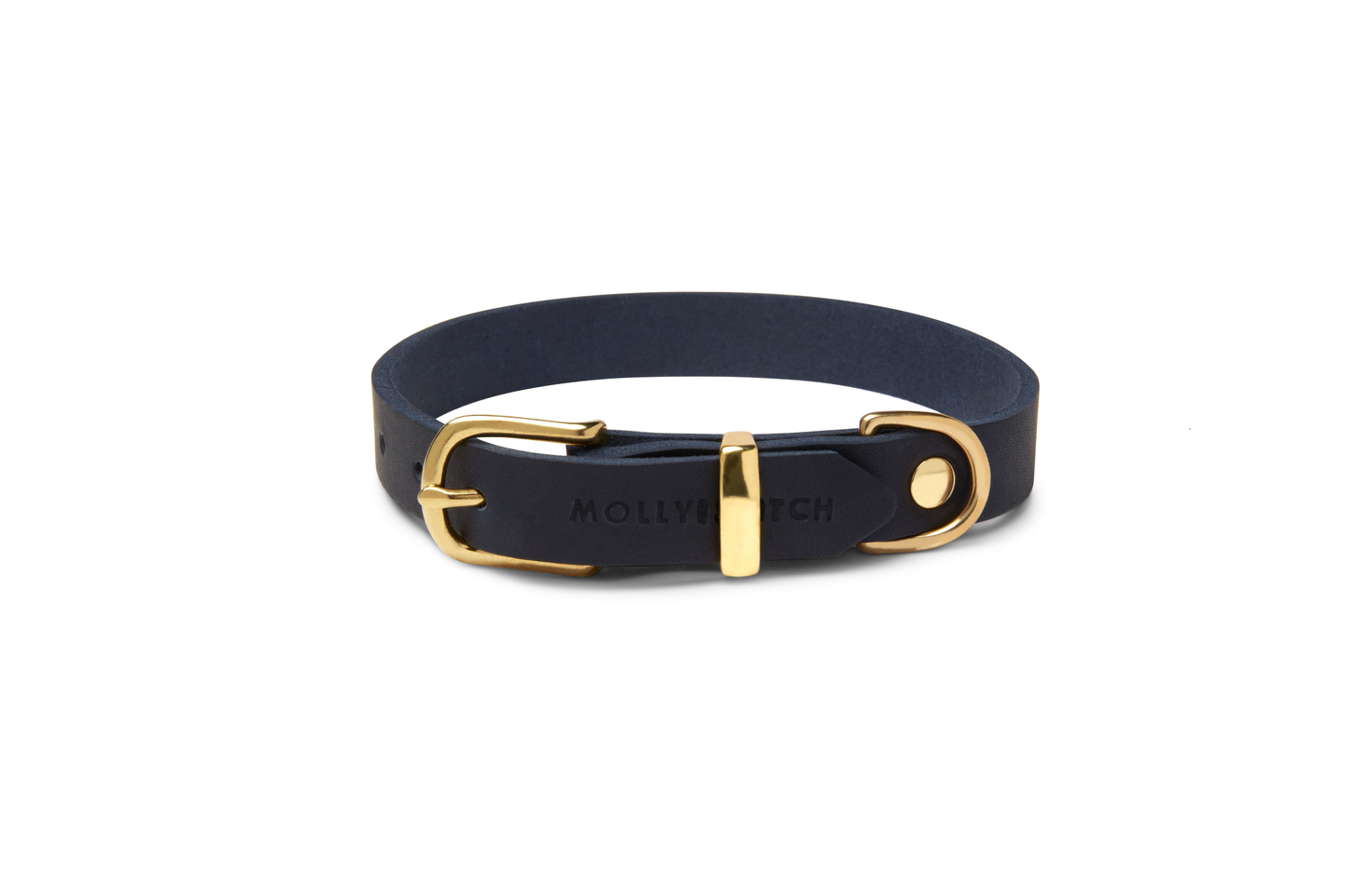 Butter Leather Collar - Navy Blue