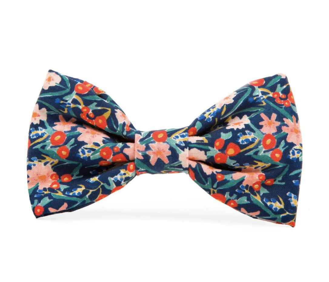 Inky Blooms Dog Bow Tie